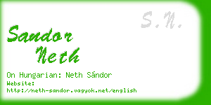 sandor neth business card